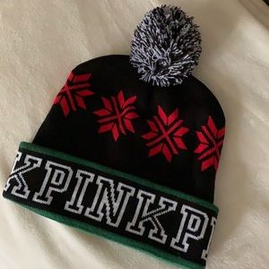 Victoria Secret Pink Beanie PomPom Hat